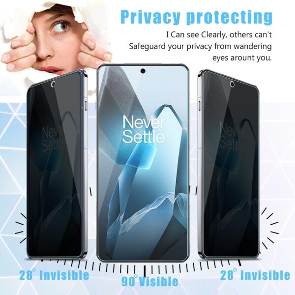 SHILD® Privacy Tempered Glass Screen Protector for OnePlus 13 5G | Anti-Spy, Full Screen Coverage, Fingerprint Unlock Support, HD Clarity, Easy Installation - Image 2