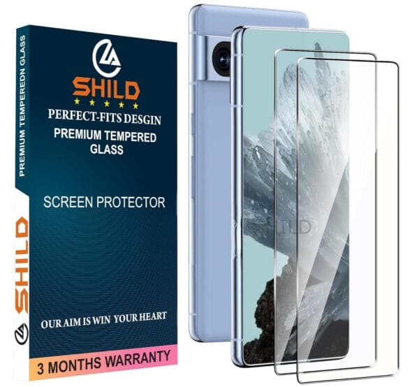 SHILD 2-Pack Tempered Glass Screen Protector for Google Pixel 8 Pro | Perfect-Fit Design, HD Clarity, Fingerprint Sensor Compatible, 9H Hardness