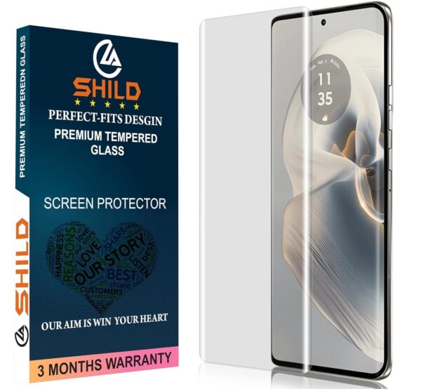 SHILD - (Pack 1 Curved Perfect - Fits Design Tempered Glass Screen Protector For Motorola Moto Edge 40 | UV Tempered Glass Protector For Moto Edge 40-9H Hardness/HD/Fingerprint Working