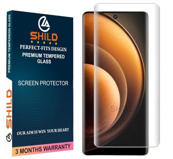 SHILD- (Pack 1 Perfect - Fits Design Tempered Glass Screen Protector For Vivo X100 (6.78 inch 5G | UV Tempered Glass Protector For Vivo X100-9H Hardness/HD/Fingerprint Working