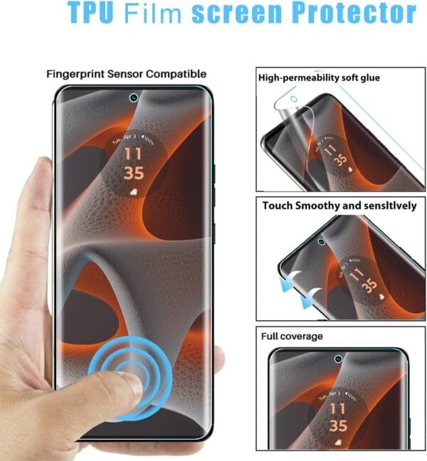 SHILD 2-Pack Screen Protector Guard for Moto Edge 50 Pro | Perfect-Fit Design, Fingerprint Support, S Pen Compatible, HD Clarity - Image 3