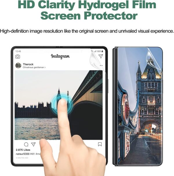 SHILD (4-in-1) Perfect Fit Screen Protector for Samsung Z Fold 4 | Full Back Panel, Back Display, Inner Display & Hinge Protection | HD Clarity, Bubble-Free Application - Image 3
