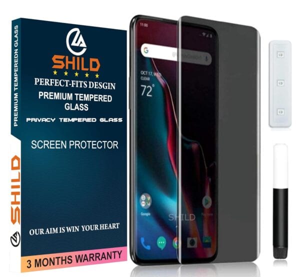SHILD (1-Pack) Privacy Tempered Glass Screen Protector for Oppo Reno 11 | Curved UV Privacy Guard, Full Screen Coverage, Anti-Spy, HD Clarity, 9H Hardness, Fingerprint Compatible