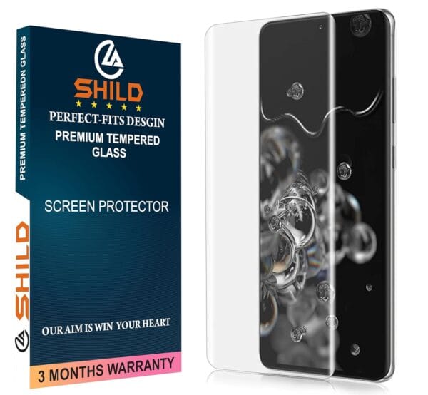 SHILD (1-Pack) Perfect Fit Tempered Glass Screen Protector for Samsung Galaxy S20 Ultra | UV Tempered Glass, 9H Hardness, HD Clarity, Fingerprint Compatible