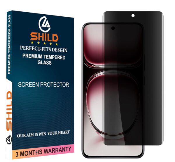 SHILD - (Pack 1 Perfect - Fits Design Tempered Glass Screen Protector For Oppo (6.7 inch 5G | UV Tempered Glass Protector For Oppo -9H Hardness/HD/ (Oppo Reno 12 Pro Privacy UV Glass)