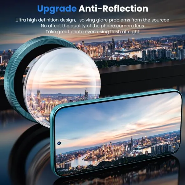 SHILD Camera Lens Protectors for iPhone 16 Plus/iPhone 16 - Ultra-Thin Tempered Glass with Aluminum Edging (Teal, Set of 3) - Image 3