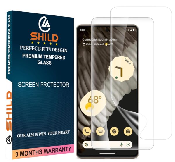 SHILD (2 Pack) Screen Protector Silicone Guard for Google Pixel 7 Pro | Perfect-Fit Design (6.7-inch Screen Size) | Transparent, Fingerprint Support, S Pen Compatible, HD Clarity